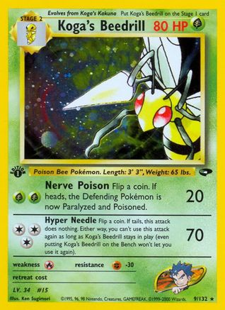 Koga's Beedrill (9) [Gym Challenge] Unlimited Holofoil