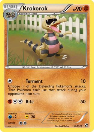Krokorok (64) [Black and White] Reverse Holofoil