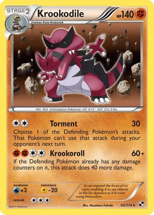 Krookodile (65) [Black and White] Holofoil