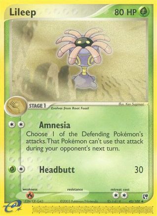 Lileep - 43/100 (43) [Sandstorm] Reverse Holofoil