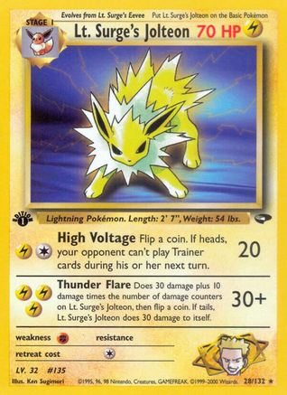 Lt. Surge's Jolteon (28) [Gym Challenge] Unlimited