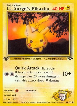 Lt. Surge's Pikachu (84) [Gym Challenge] Unlimited