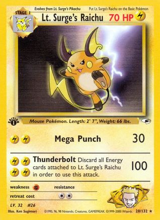 Lt. Surge's Raichu (28) [Gym Heroes] Unlimited