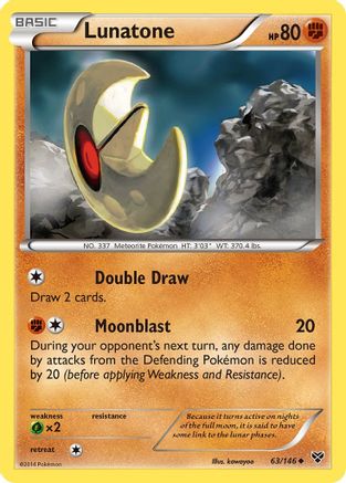 Lunatone (63) [XY Base Set] Reverse Holofoil