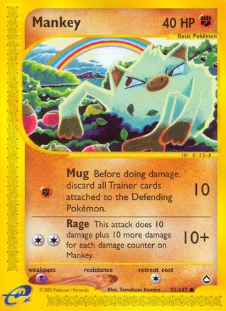 Mankey (92) [Aquapolis] Reverse Holofoil