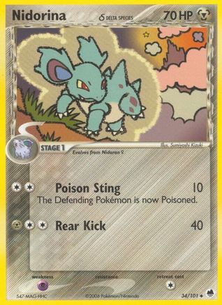 Nidorina (Delta Species) (34) [Dragon Frontiers] Reverse Holofoil