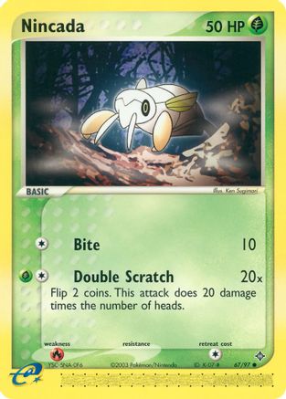 Nincada - 67/97 (67) [Dragon] Reverse Holofoil