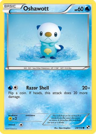 Oshawott (28) (28) [Black and White] Reverse Holofoil