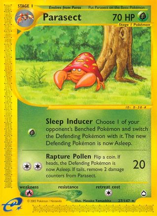 Parasect (27) [Aquapolis] Reverse Holofoil