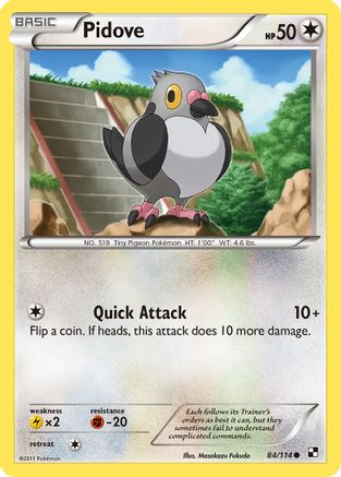 Pidove (84) [Black and White] Reverse Holofoil