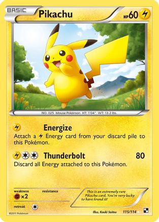 Pikachu (115) [Black and White] Holofoil
