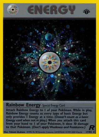 Rainbow Energy (17) (17) [Team Rocket] Unlimited Holofoil