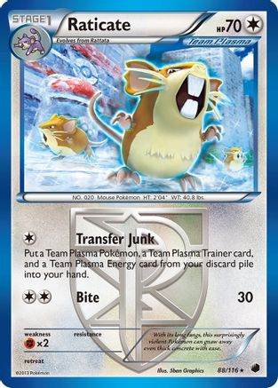 Raticate (Team Plasma) (88) [Plasma Freeze] Reverse Holofoil