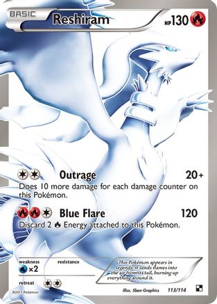 Reshiram (113 Full Art) (113) [Black and White] Holofoil