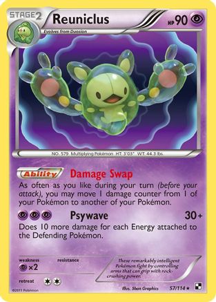 Reuniclus (57) [Black and White] Reverse Holofoil