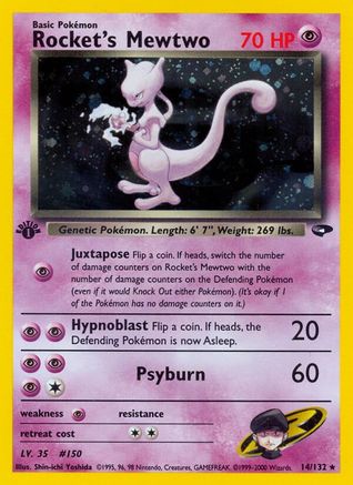 Rocket's Mewtwo (14) [Gym Challenge] Unlimited Holofoil