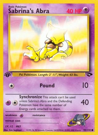 Sabrina's Abra (93) (93) [Gym Challenge] Unlimited