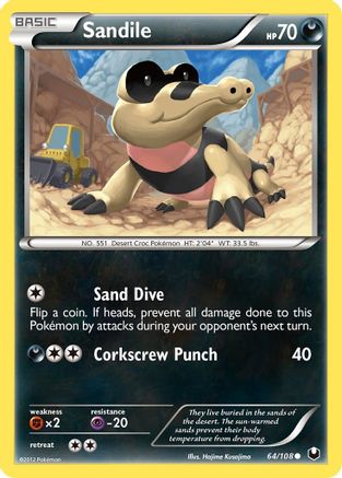 Sandile (64) [Dark Explorers] Reverse Holofoil