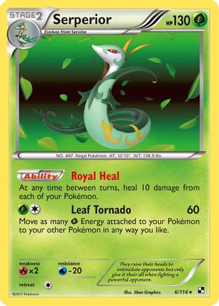 Serperior (6) (6) [Black and White] Reverse Holofoil