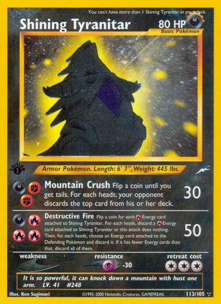Shining Tyranitar (113) [Neo Destiny] Unlimited Holofoil