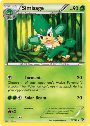 Simisage (11) [XY Base Set] Reverse Holofoil