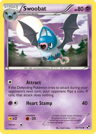 Swoobat (51) [Black and White] Reverse Holofoil