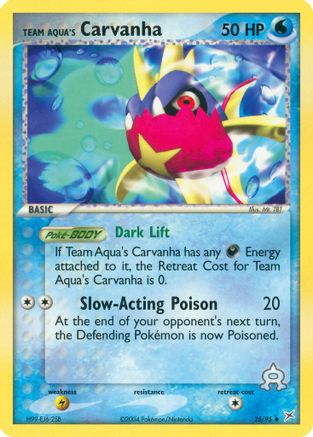 Team Aqua's Carvanha - 25/95 (25) [Team Magma vs Team Aqua] Reverse Holofoil