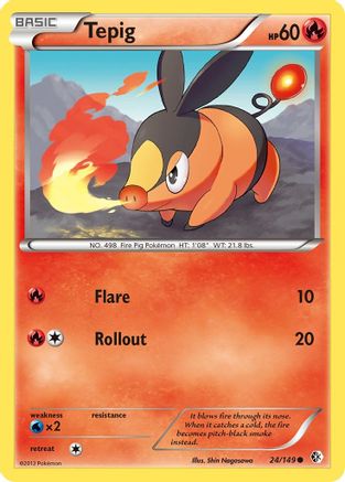 Tepig (24) [Boundaries Crossed] Reverse Holofoil