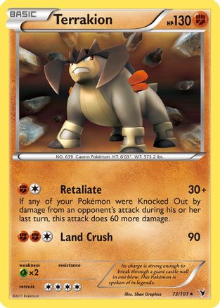 Terrakion (73) [Noble Victories] Holofoil