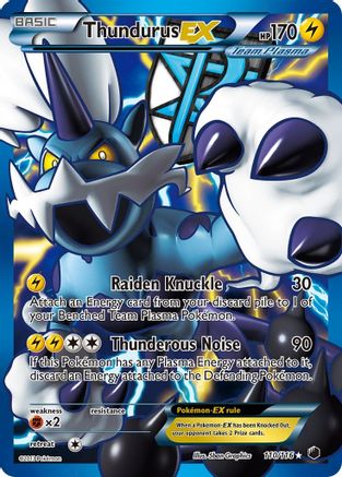 Thundurus EX (Team Plasma) (110 Full Art) (110) [Plasma Freeze] Holofoil