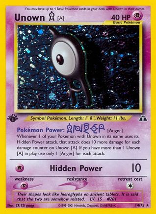 Unown [A] (14) (14) [Neo Discovery] Unlimited Holofoil