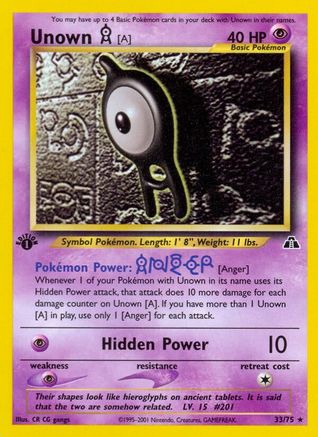 Unown [A] (33) (33) [Neo Discovery] 1st Edition