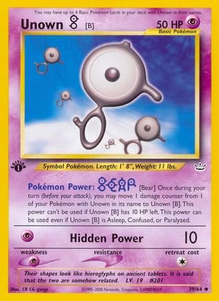 Unown [B] (39) [Neo Revelation] 1st Edition