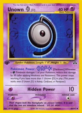 Unown [D] (47) [Neo Discovery] 1st Edition