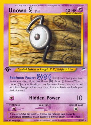 Unown [G] (27) [Neo Destiny] 1st Edition