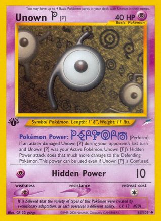 Unown [P] (58) [Neo Destiny] 1st Edition