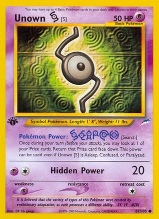 Unown [S] (87) [Neo Destiny] 1st Edition