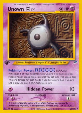 Unown [X] (30) [Neo Destiny] Unlimited