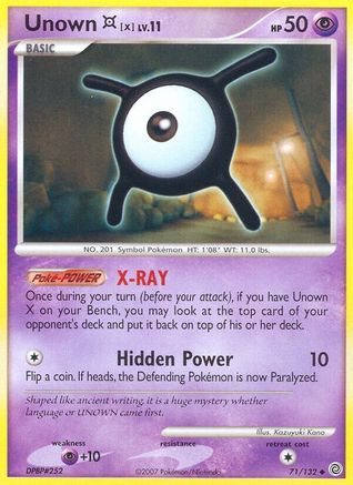 Unown [X] (71) [Secret Wonders] Reverse Holofoil