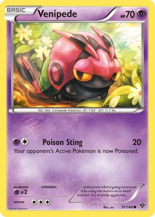 Venipede (51) [XY Base Set] Reverse Holofoil