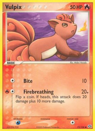 Vulpix (72) [Emerald] Reverse Holofoil