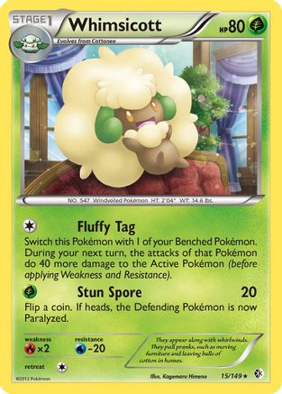 Whimsicott (15) [Boundaries Crossed] Reverse Holofoil