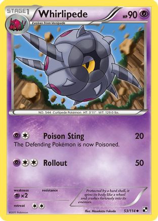 Whirlipede (53) [Black and White] Reverse Holofoil