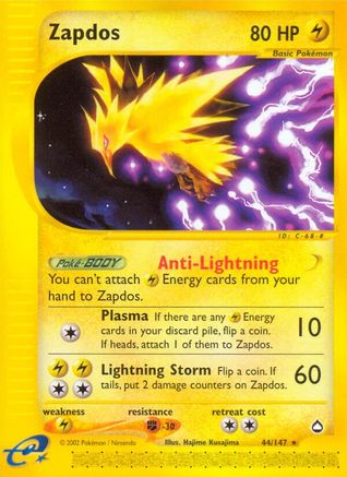Zapdos (44) [Aquapolis] Reverse Holofoil