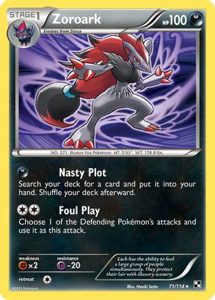 Zoroark (71) [Black and White] Reverse Holofoil