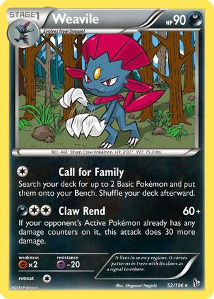 Weavile (52) [XY - Flashfire] Reverse Holofoil