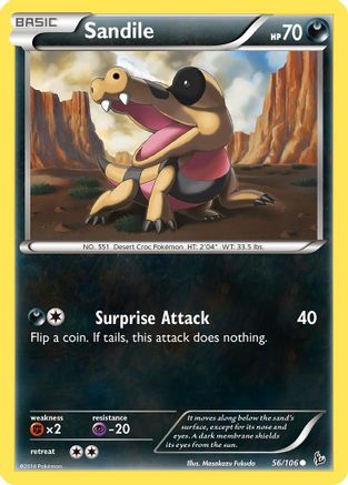 Sandile (56) [XY - Flashfire] Reverse Holofoil