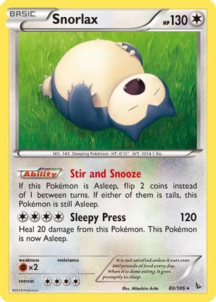 Snorlax (80) [XY - Flashfire] Reverse Holofoil