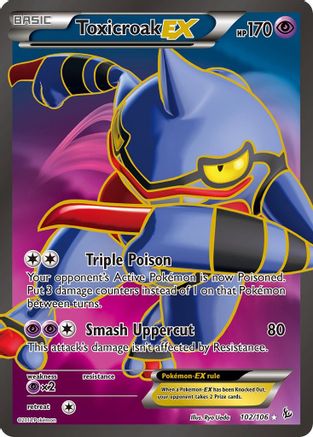 Toxicroak EX (102 Full Art) (102) [XY - Flashfire] Holofoil