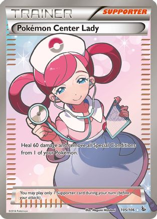 Pokemon Center Lady (105 Full Art) (105) [XY - Flashfire] Holofoil